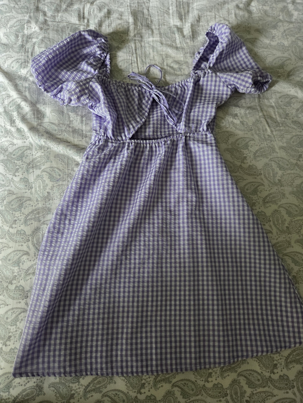 Divided Lavender Gingham Top